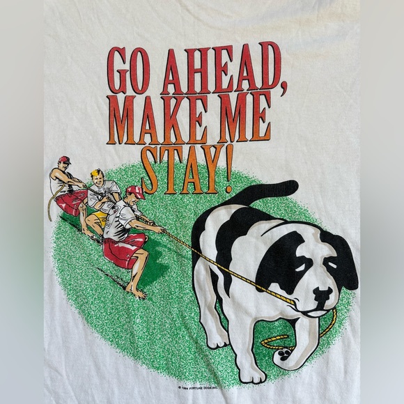 Big Dogs Santa Barbara “Go Ahead, Make Me Stay!” Logo 1994 Men’s XXL T Shirt - Picture 2 of 10